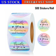 500Pcs Thank You for Supporting My Small Business Stickers Holographic Stickers