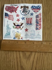 Vintage USA America Grand Old Flag Sticker ROLL Stickers, Flag Picnic
