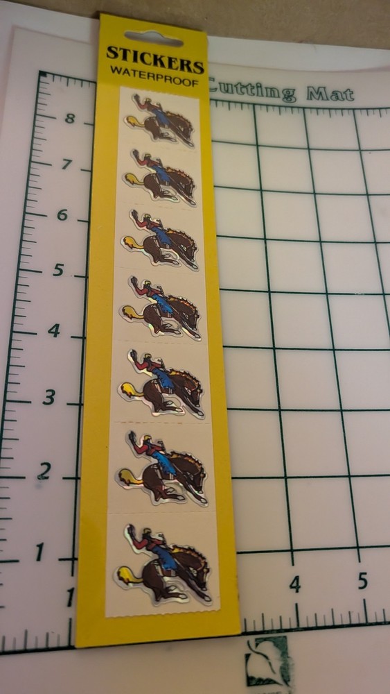 Vintage Stickers BJs Rodeo Horse Cowboy 14 Modules Front And Back New In Pack