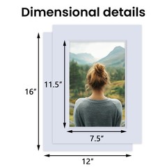 5 PCS 12×16 Inch White Picture Mats Board Kit Fits 8×12 Inch Photos 4Ply