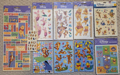 Lot VTG Winnie The Pooh Scrapbook Stickers & Rub Ons Disney Sandylion Hallmark