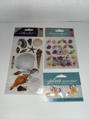 Scrapbooking Stickers Seashells Lot Of 3 Pks 49 Pc. Total