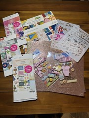 Set Of Paper Pad, Stickers And Glitter Paper Art Scrapbooking Design