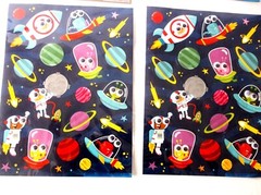 Set Of 2 Jot Google Eye 25 PC Aliens & Space Men Stickers Total 50 stickers