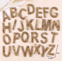 26 Pcs Glitter Rhinestone Alphabet Letter Stickers Self Adhesive A-Z Words Gold