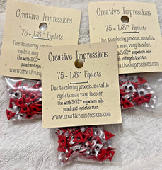 Creative Impressions 3 Pack Metal Triangle Eyelets RED Scrapbooking Craft ~NIP