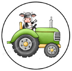 TRACTOR FARM ENVELOPE SEALS LABELS STICKERS PARTY FAVORS