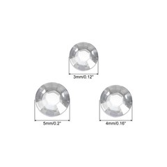 1532Pcs 3 Sheets Rhinestone Stickers 3/4/5 mm Self Adhesive Gems Glitter Silver