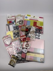SCRAPBOOK LOT VALENTINES DAY Hearts Paper Stickers. Stamps Crafting