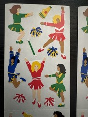 Vintage Mrs Grossman’s Girl’s Cheerleading Cheer Stickers 4 Sheets