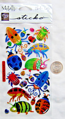 sticko stickers bugging out BUGS metallic insect beetle ladybug colorful