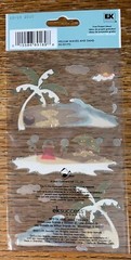 RARE Jolees Vellum Waves & Sand Castle Beach Toys Bucket Ball Swim Sun Vacation