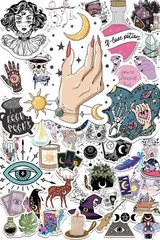 Spooky Stickers for Water Bottles Kindles, 50PCS Boho Witchy Aesthetic Stickers