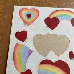 Vintage 80s AMERICAN GREETINGS CORP Sticker Sheet Cute Rainbow Heart Love Cute