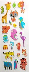 🐠 12 Sheets Puffy Ocean/Forest Animal and dinosaur Sticker Set 🐾