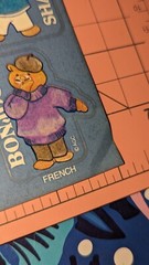 Vintage American Greetings Stickers Teddy Bears Saying Hello Foreign 1 Sheet
