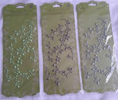Say It In Pearls Prima Mint Green Gray and Silver Pearls Scrapbooking LOT 3 New
