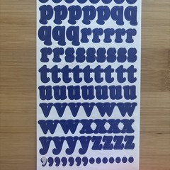 Vtg Blue Alphabet Stickers 8 Sheets Used Capital Lower Case Numbers Exclamation