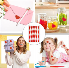 Heart Stickers, Red Heart Sticker, Glitter Small Mini Heart Stickers for Kids, 7
