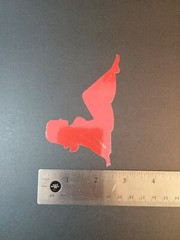 Vintage Stickers MUD FLAP GIRL Glossy Foil Vending Sticker VTG PVI Red 01