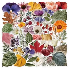 50-100pcs PET Transparent Plant & Flower Stickers Waterproof Stationery Notebook