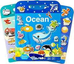Reusable Sticker Books for Toddlers 1-3, Puffy Stickers for Ages 2-4 (3 Set)