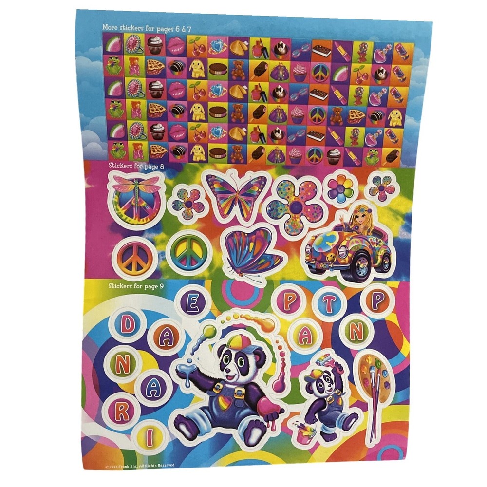Vtg Lisa Frank Cassie Butterfly Treats Fashion Peace Panda Flowers Mini Sticker