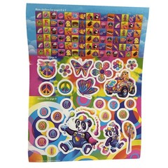 Vtg Lisa Frank Cassie Butterfly Treats Fashion Peace Panda Flowers Mini Sticker