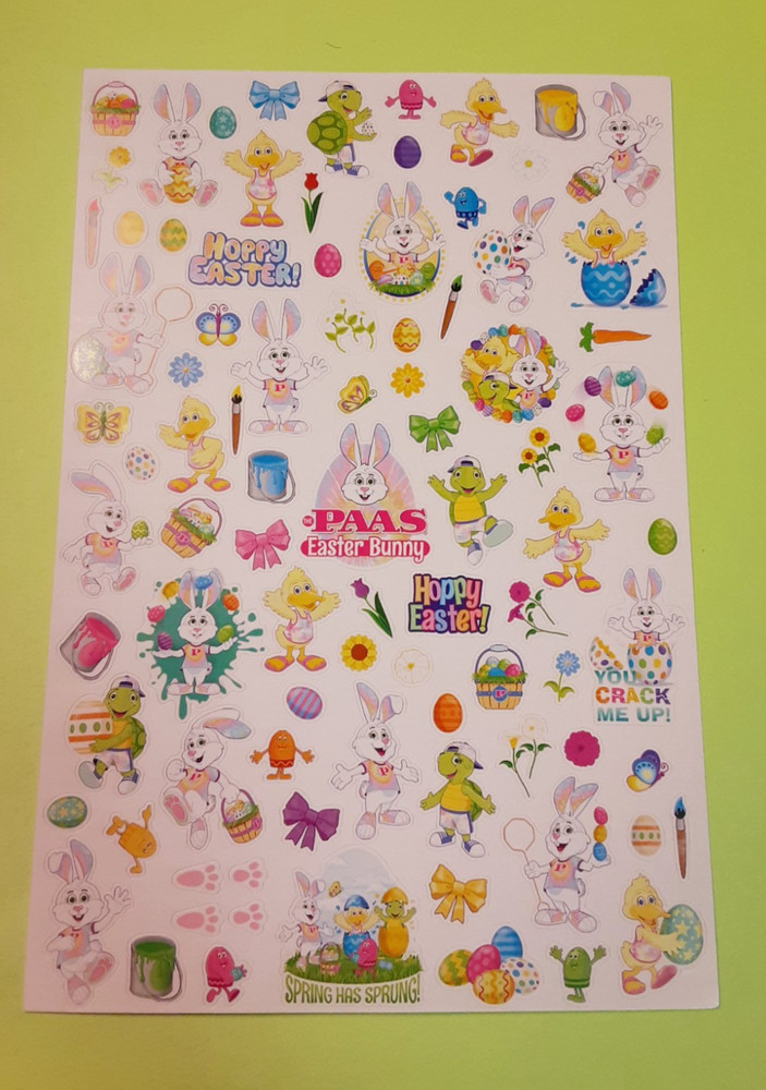 PAAS Easter Bunny egg decorating sticker sheet