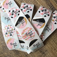 50 Assorted 1 Inch Thank You Stickers