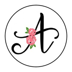 30 SCRIPT BLACK & FLORAL MONOGRAM LETTER ENVELOPE SEALS LABELS STICKERS 1.5″