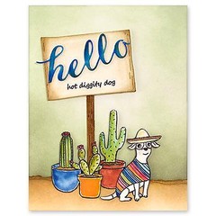 New Penny Black clear Rubber Stamp SCOOTER THE DOG HOT DIGGITY DOG free USA ship