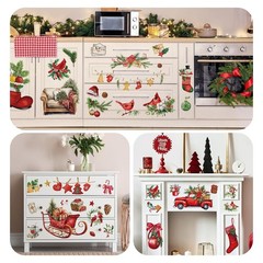 Rustic Christmas Rub on Transfers 12 Sheets Furniture Craft Decorative