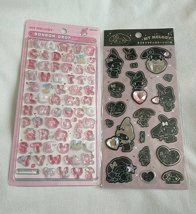 Sanrio　 My Melody Sticker Sheet　bonbon drop monotone