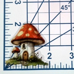 Mushroom Fairy Tale House Clear Vinyl Decal Sticker Water Resistant Laptop Gift