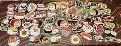 50 Pieces Bundle Pack Sushi Stickers Decal High Glossy Finish Waterproof
