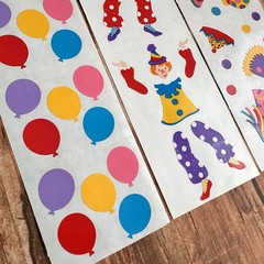 Mrs. Grossman’s Lot Stickers – Clowns, Hats, Party 5 Sticker Strips Balloons