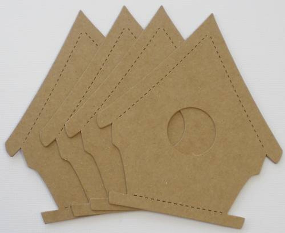 {4} *BIRD HOUSE* Bare Chipboard Die Cuts – 3 7/8″ x 4 1/2″