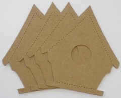 {4} *BIRD HOUSE* Bare Chipboard Die Cuts – 3 7/8″ x 4 1/2″