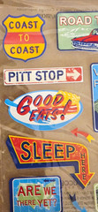 2013 Sticko 11pcs Flat Stickers COAST TO COAST Road Trip Theme, BRAND NEW