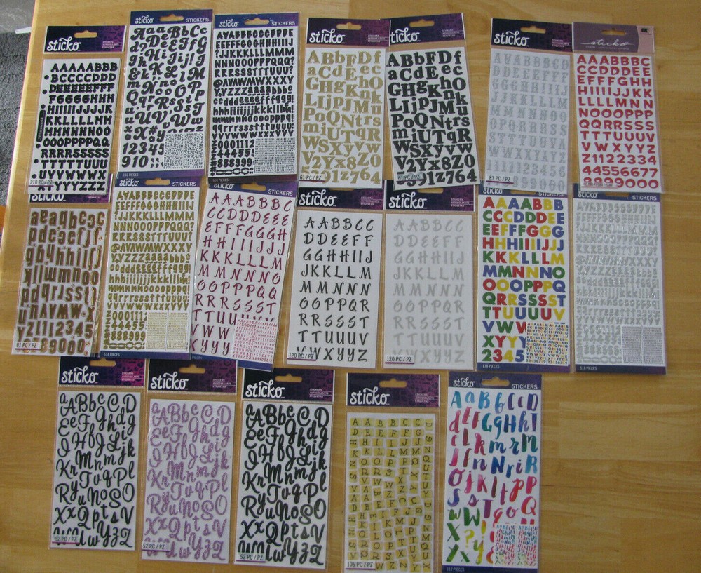 STICKO Alphabet Stickers U PICK NEW IN PACKAGE