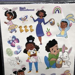 Black Paper Party Easter Stickers 32 Sheets Chocolate Bunny Kids Bundle 4 Packs