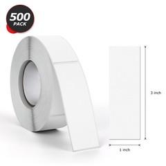 White Rectangle Stickers 3 x 1 Inch Color Coding Labels Vinyl Roll Self-Adhes…