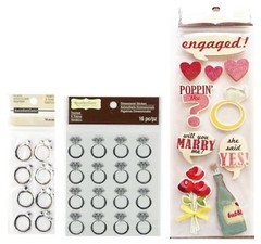 ENGAGEMENT RING I do Diamond Wedding Rings Recollections Stickers Scrapbook PICK