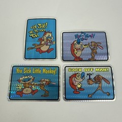 4 PACK Rare Vintage 90s Stickers Ren and Stimpy Prism Vending Machine Sticker