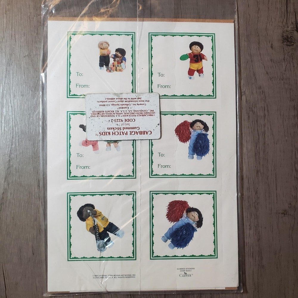 Vintage Cabbage Patch Kids 1984 Gummed Stickers NOS Current Set of 74 SEALED