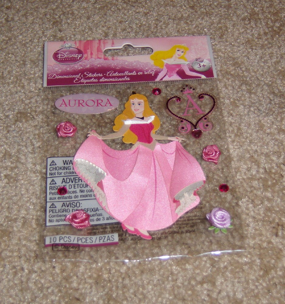 Disney EK Success 3D Embellishment ~ Aurora w/epoxy, jewels and rosebuds.