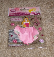 Disney EK Success 3D Embellishment ~ Aurora w/epoxy, jewels and rosebuds.