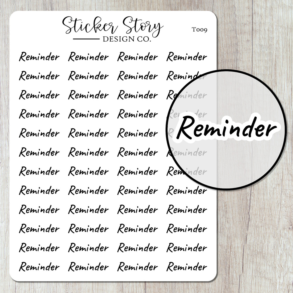 Reminder Planner Stickers