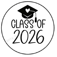 CLASS OF 2025 GRADUATION CAP HEART ENVELOPE SEALS LABELS STICKERS PARTY FAVORS